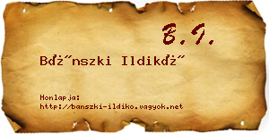 Bánszki Ildikó névjegykártya