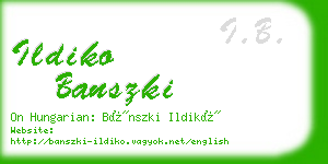 ildiko banszki business card